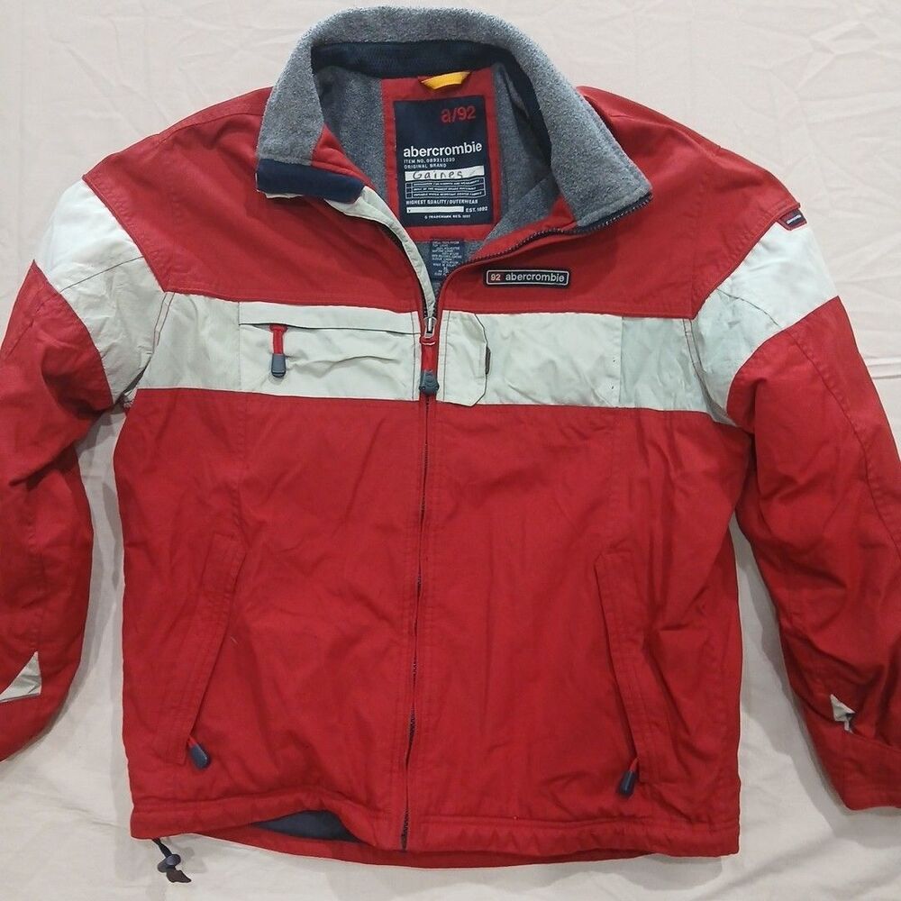 Vintage Abercrombie Fitch A/92 Jacket Men XL Gorpcore Y2K Fleece Lined Back Zip